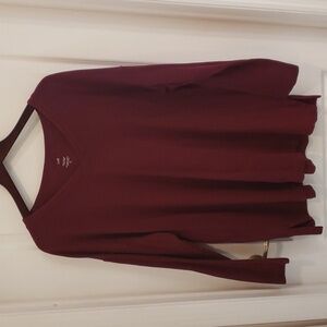 J. Jill Women's Long Sleeve Tee - Burgundy